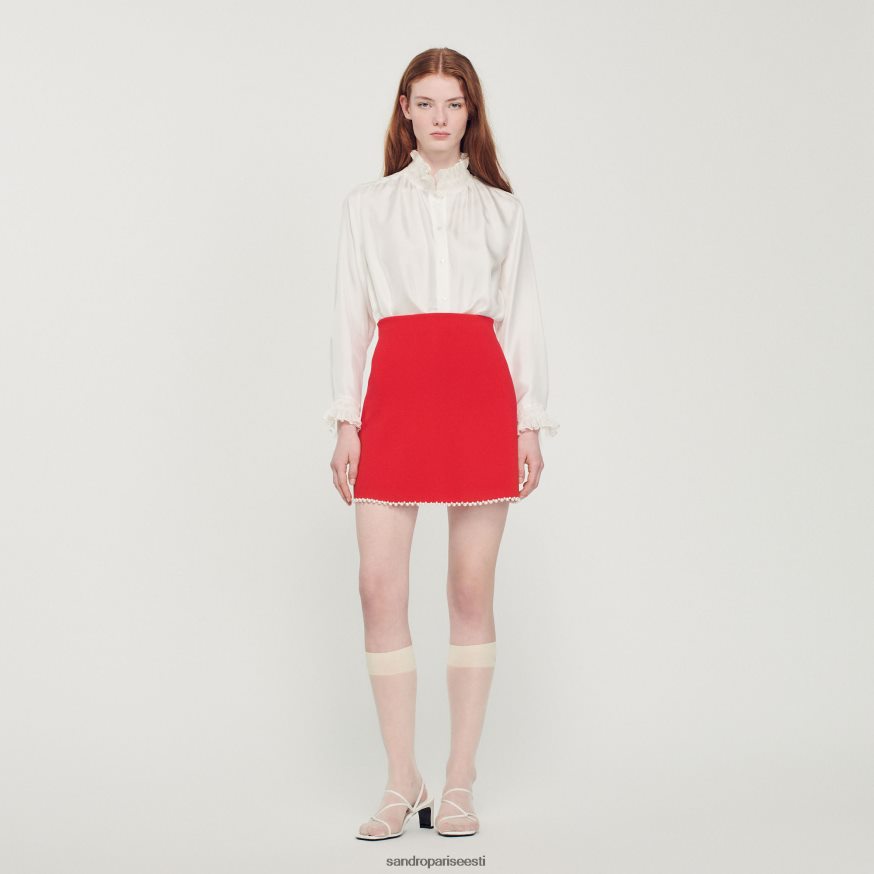 Sandro Paris kehakate naised lühike helmestega seelik BN4RF244 punane