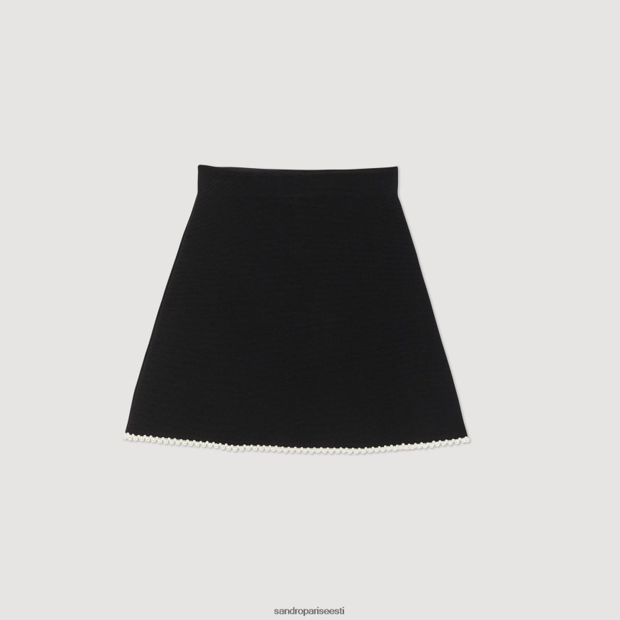 Sandro Paris kehakate naised lühike helmestega seelik BN4RF266 must