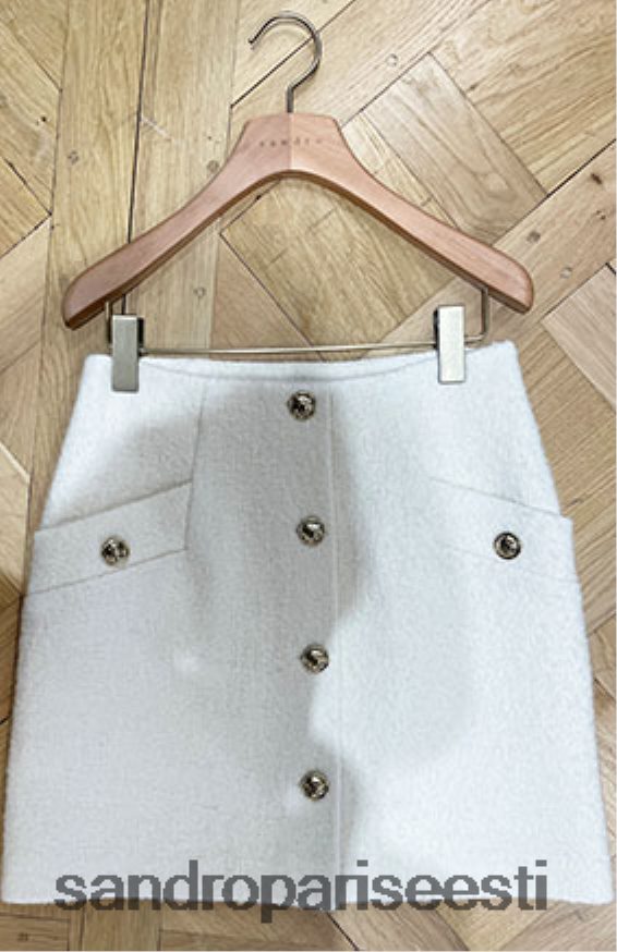 Sandro Paris kehakate naised lühike kimpkangast seelik BN4RF65 valge