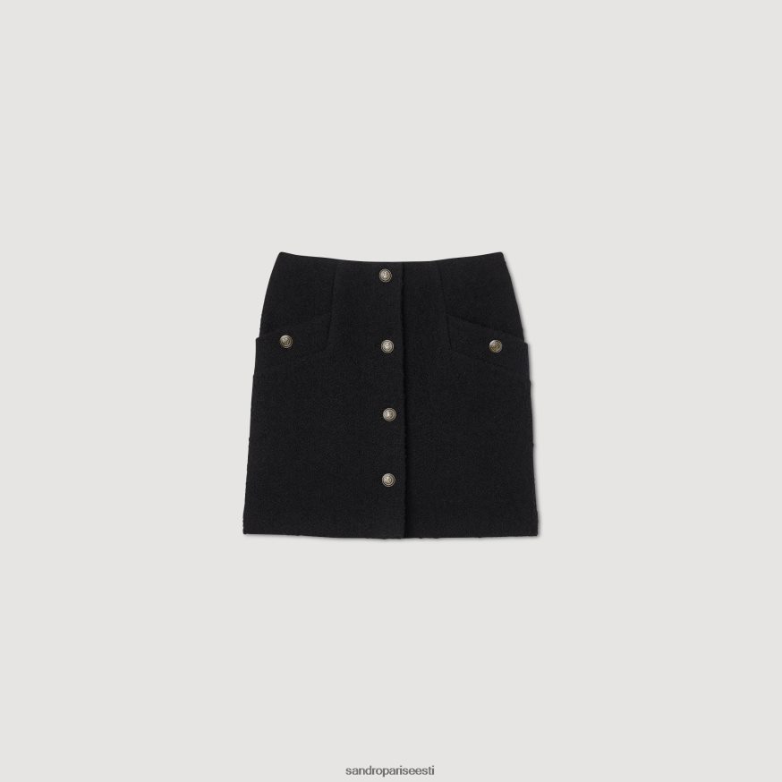 Sandro Paris kehakate naised lühike nööpidega seelik BN4RF45 must