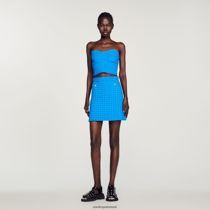 Sandro Paris kehakate naised lühike tviidseelik BN4RF278 elektrisinine