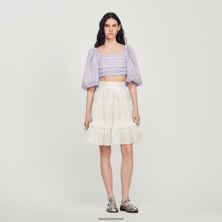 Sandro Paris kehakate naised lühike uisutaja seelik BN4RF385 valge