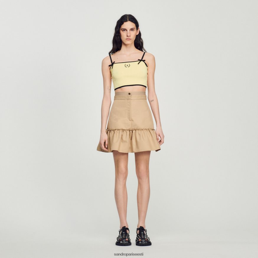 Sandro Paris kehakate naised lühike volangidega seelik BN4RF263 liiv