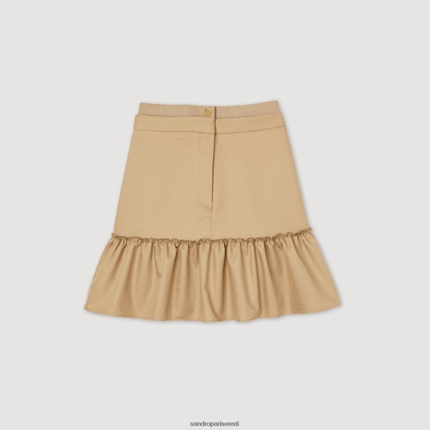 Sandro Paris kehakate naised lühike volangidega seelik BN4RF263 liiv