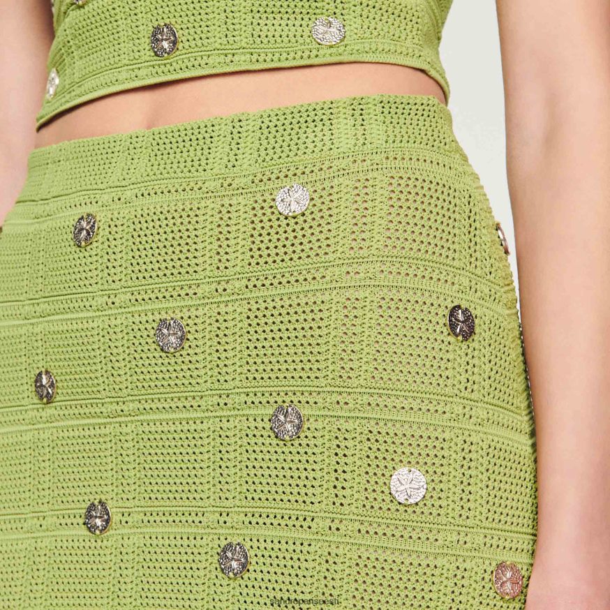 Sandro Paris kehakate naised narmastega kootud seelik BN4RF133 oliiviroheline