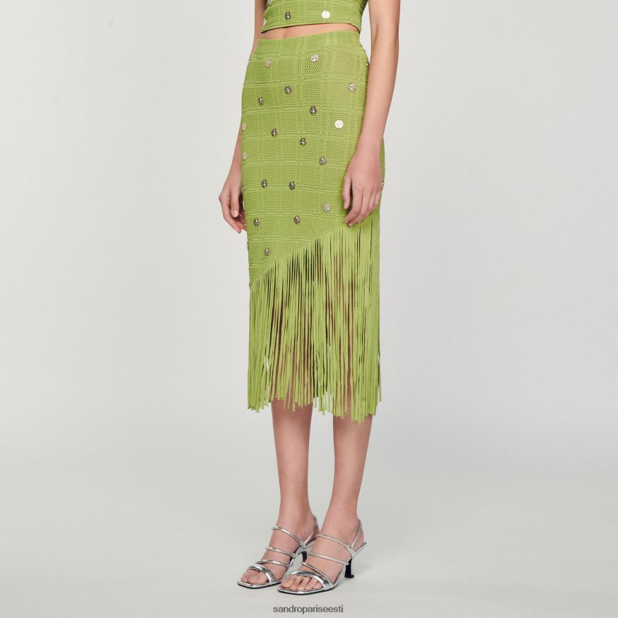 Sandro Paris kehakate naised narmastega kootud seelik BN4RF133 oliiviroheline