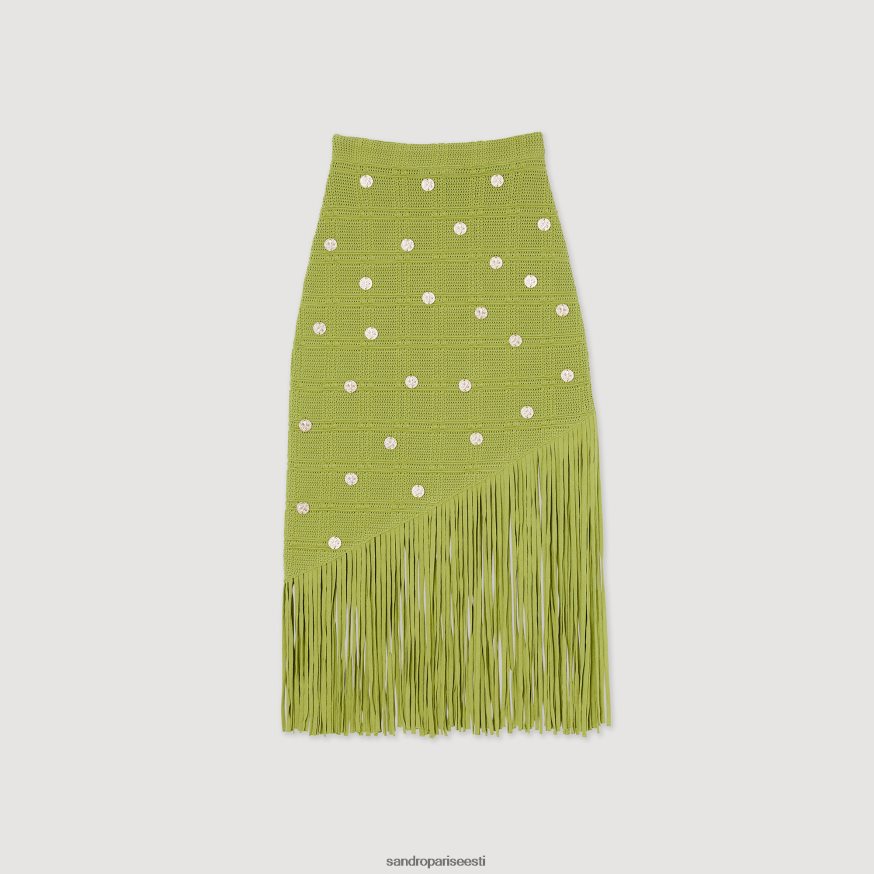 Sandro Paris kehakate naised narmastega kootud seelik BN4RF133 oliiviroheline