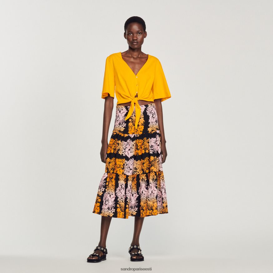 Sandro Paris kehakate naised pikk mustriga seelik BN4RF302 must