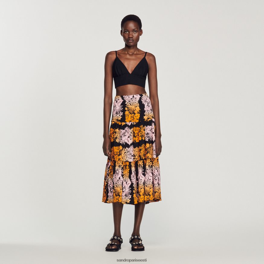 Sandro Paris kehakate naised pikk mustriga seelik BN4RF302 must