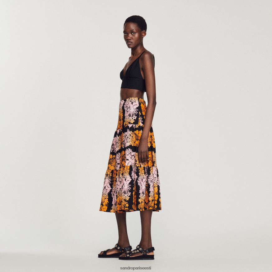 Sandro Paris kehakate naised pikk mustriga seelik BN4RF302 must