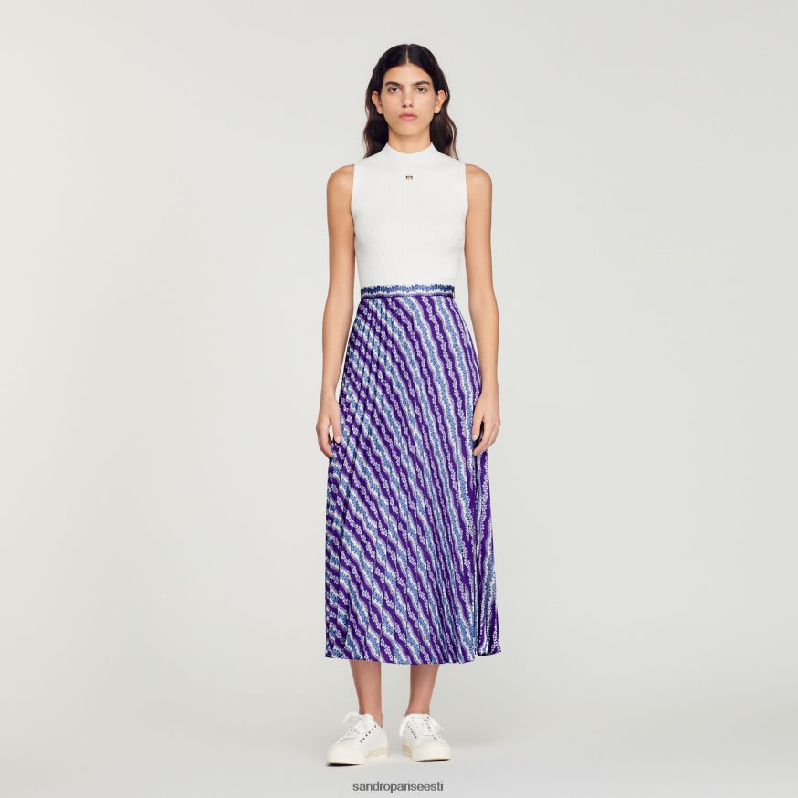 Sandro Paris kehakate naised pikk trükitud seelik BN4RF391 lilla/sinine