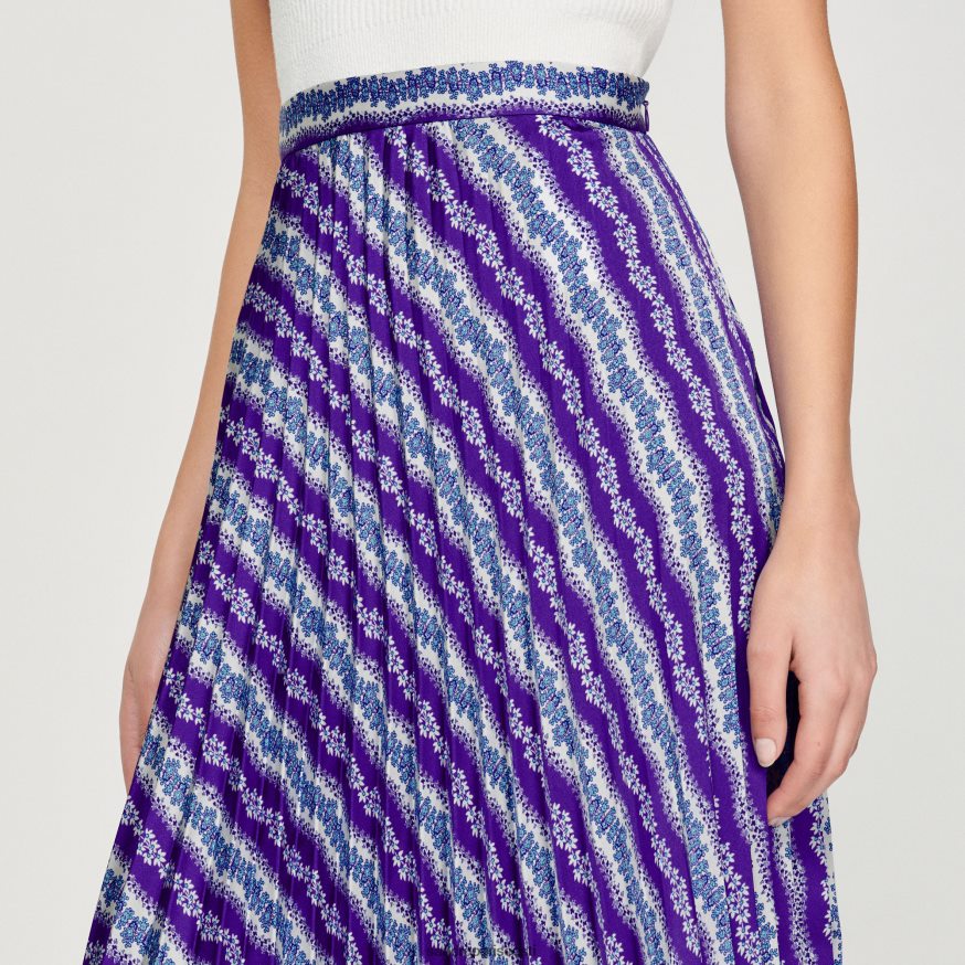 Sandro Paris kehakate naised pikk trükitud seelik BN4RF391 lilla/sinine