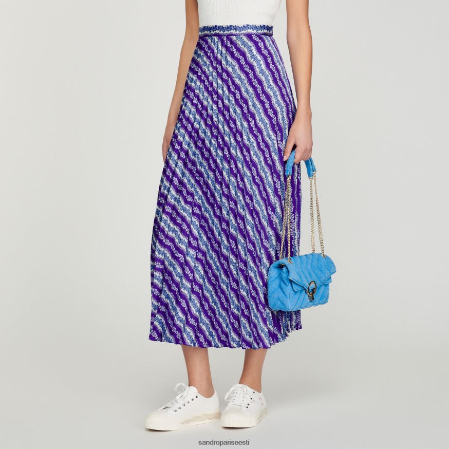 Sandro Paris kehakate naised pikk trükitud seelik BN4RF391 lilla/sinine