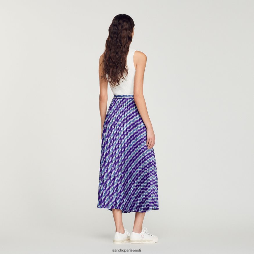 Sandro Paris kehakate naised pikk trükitud seelik BN4RF391 lilla/sinine