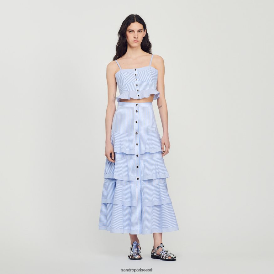 Sandro Paris kehakate naised pikk triibuline seelik BN4RF85 taevasinine/valge