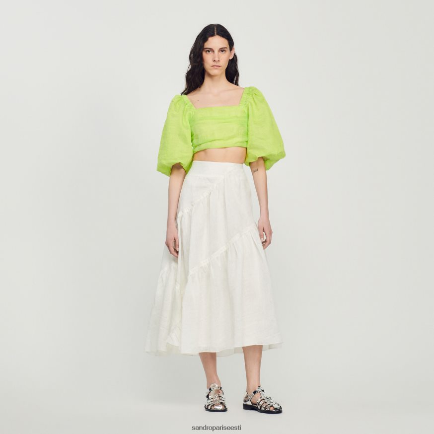 Sandro Paris kehakate naised pikk volangiga seelik BN4RF205 valge