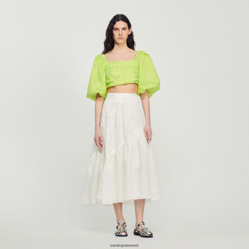 Sandro Paris kehakate naised pikk volangiga seelik BN4RF205 valge