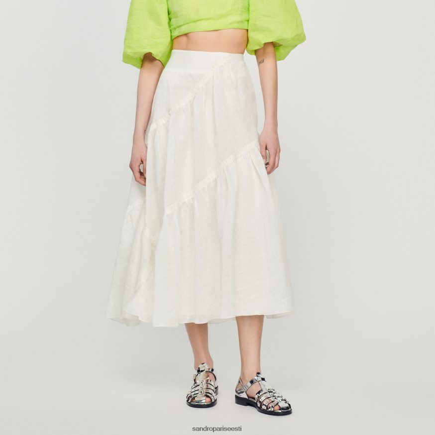 Sandro Paris kehakate naised pikk volangiga seelik BN4RF205 valge