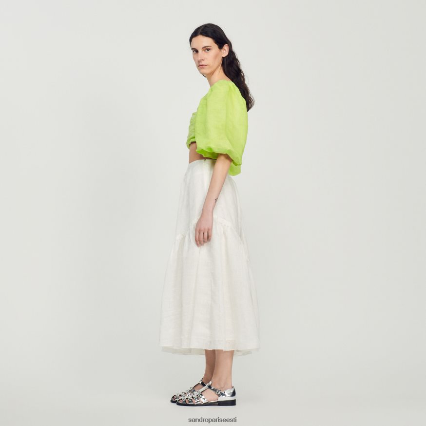 Sandro Paris kehakate naised pikk volangiga seelik BN4RF205 valge