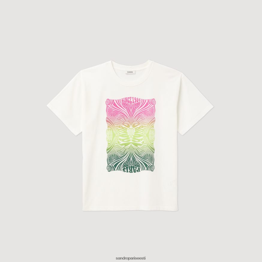 Sandro Paris kehakate naised flokeeritud t-särk BN4RF312 ekru