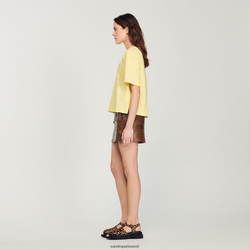 Sandro Paris kehakate naised kärbitud lahtine t-särk BN4RF297 üks värv