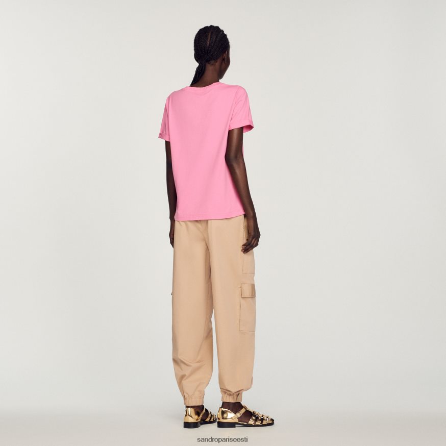 Sandro Paris kehakate naised kahekordne t-särk BN4RF234 roosa