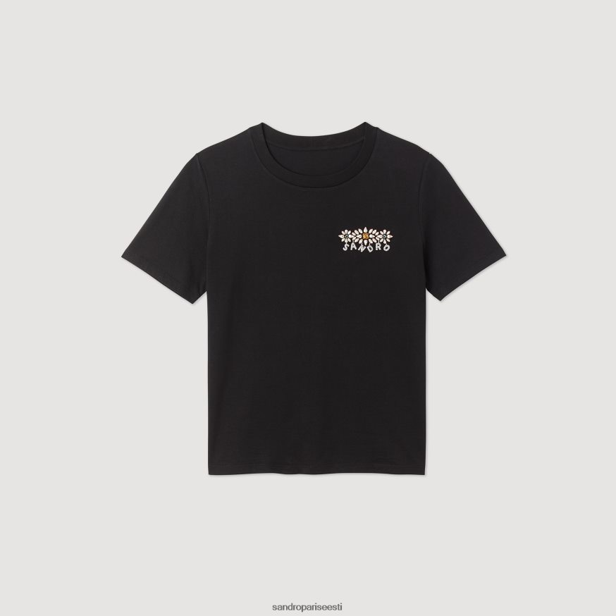 Sandro Paris kehakate naised kivist t-särk BN4RF237 must