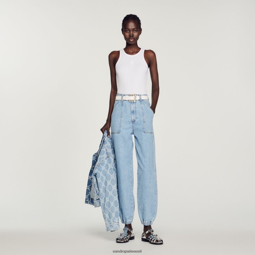 Sandro Paris kehakate naised topelt s logoga paagipealne BN4RF222 valge