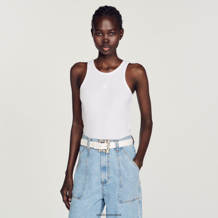 Sandro Paris kehakate naised topelt s logoga paagipealne BN4RF222 valge