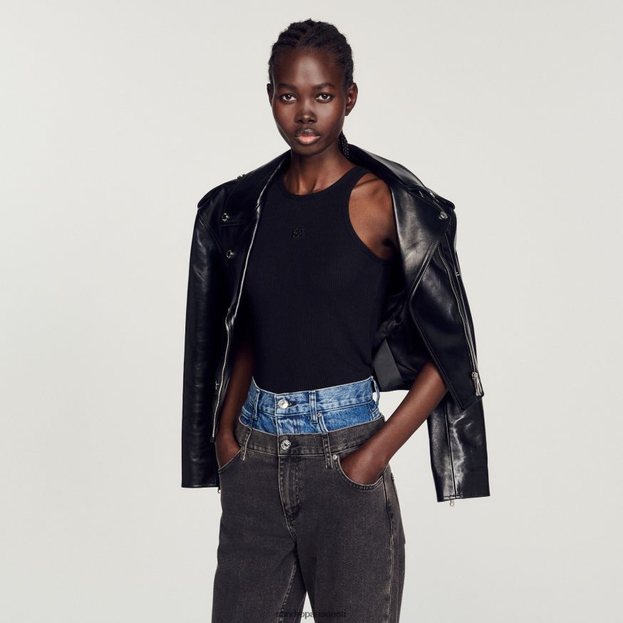 Sandro Paris kehakate naised topelt s logoga paagipealne BN4RF256 must