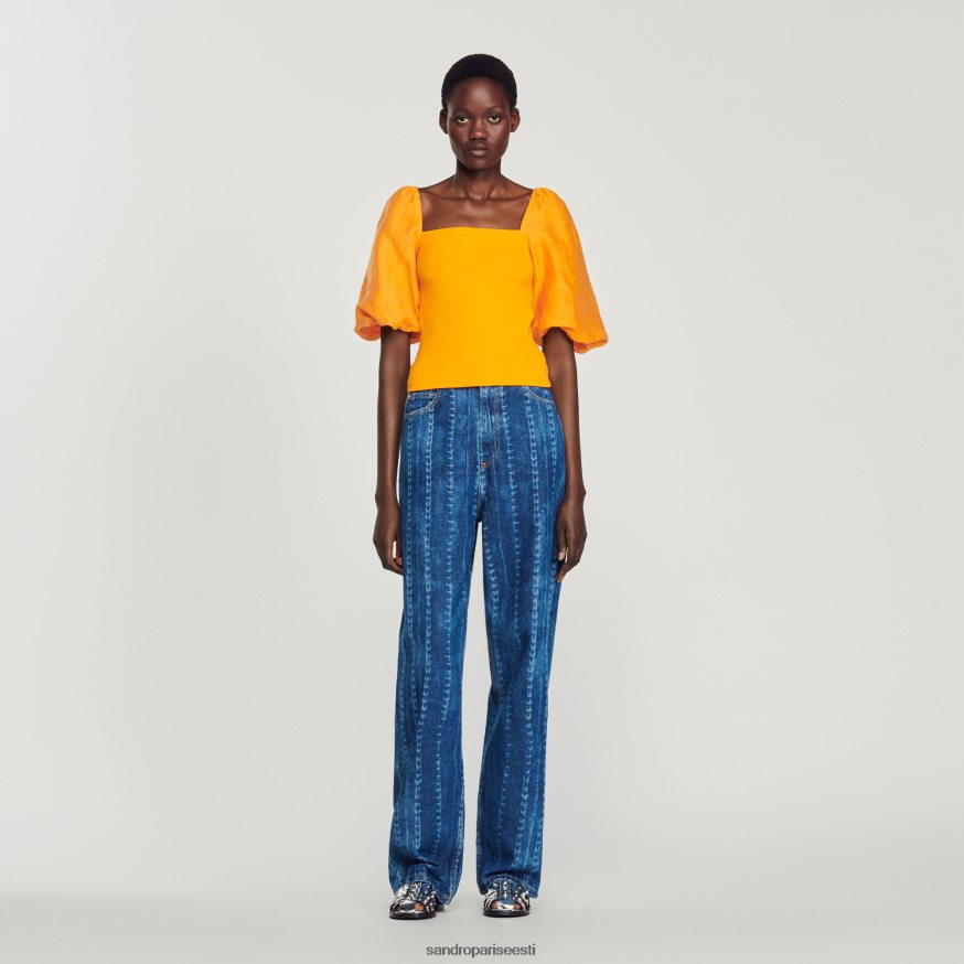 Sandro Paris kehakate naised topeltkangast top BN4RF218 oranž