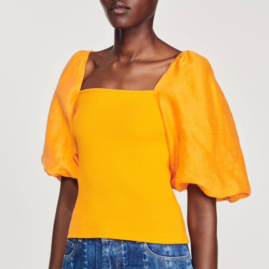 Sandro Paris kehakate naised topeltkangast top BN4RF218 oranž