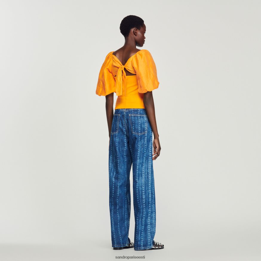 Sandro Paris kehakate naised topeltkangast top BN4RF218 oranž