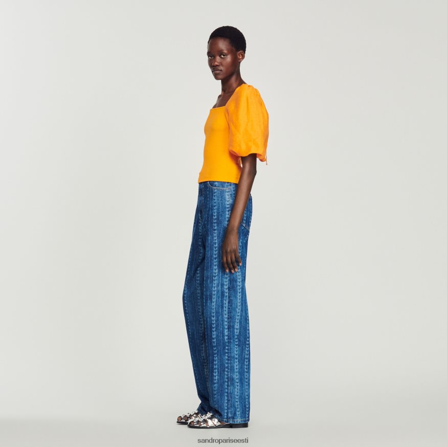 Sandro Paris kehakate naised topeltkangast top BN4RF218 oranž