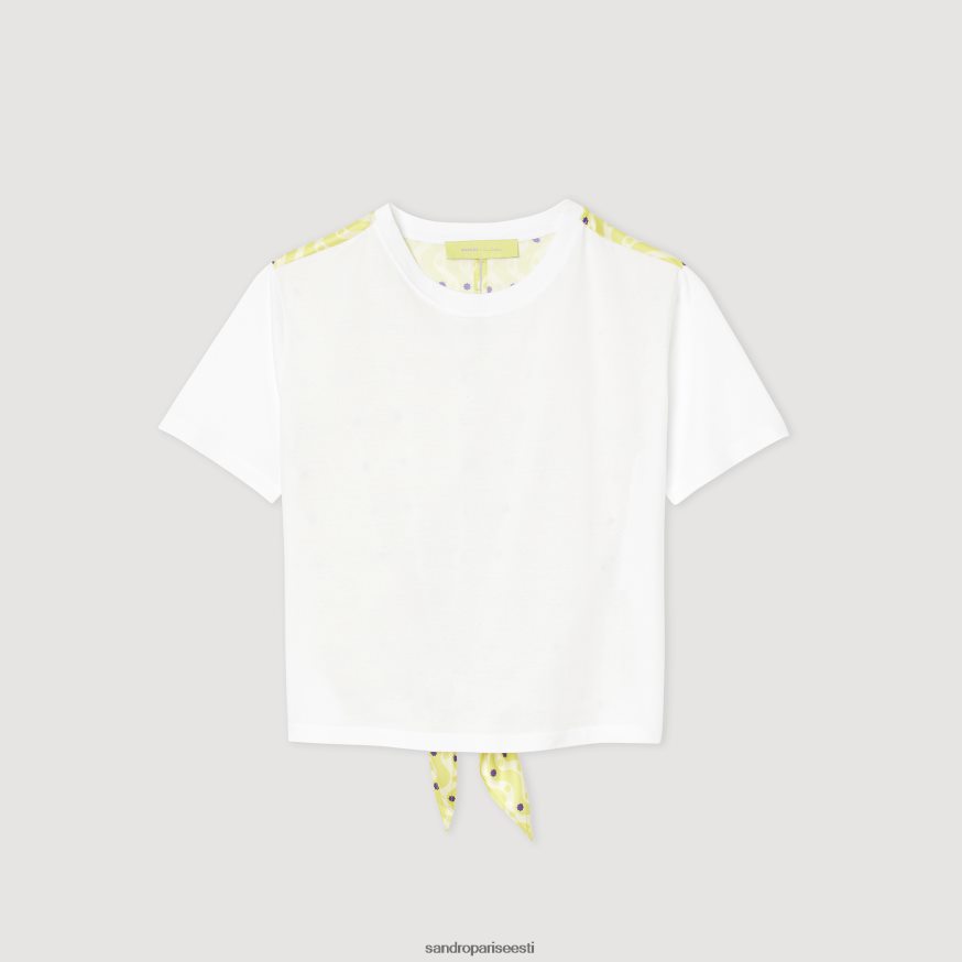 Sandro Paris kehakate naised trükitud tähega T-särk BN4RF160 kollane/lilla