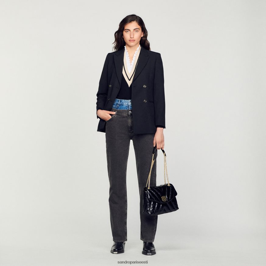 Sandro Paris kehakate naised kahevärvilised kahe pihaosaga teksad BN4RF128 hall