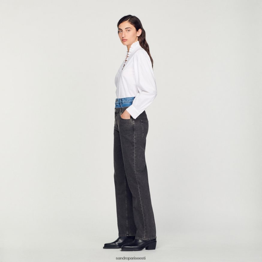 Sandro Paris kehakate naised kahevärvilised kahe pihaosaga teksad BN4RF128 hall