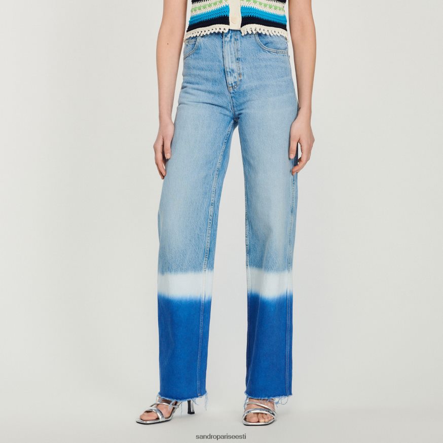 Sandro Paris kehakate naised lipsuga värvitavad teksad BN4RF246 sinised teksad