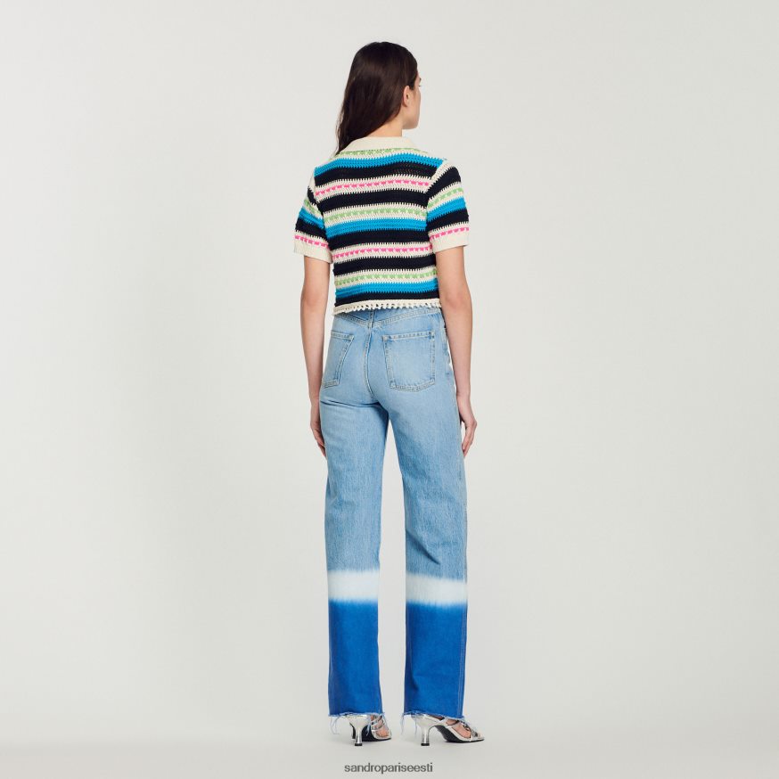 Sandro Paris kehakate naised lipsuga värvitavad teksad BN4RF246 sinised teksad