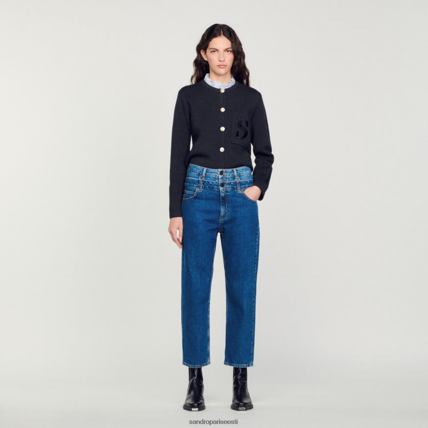 Sandro Paris kehakate naised trompe l'aeil mom teksad BN4RF167 sinine