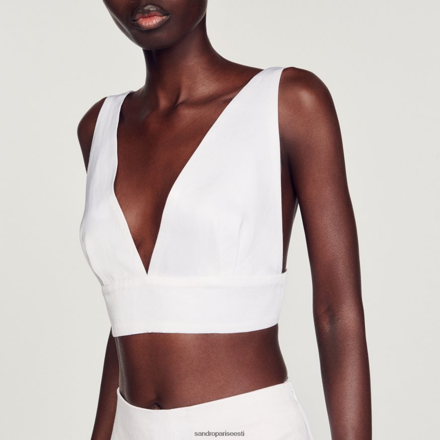 Sandro Paris kehakate naised bralette top BN4RF94 valge