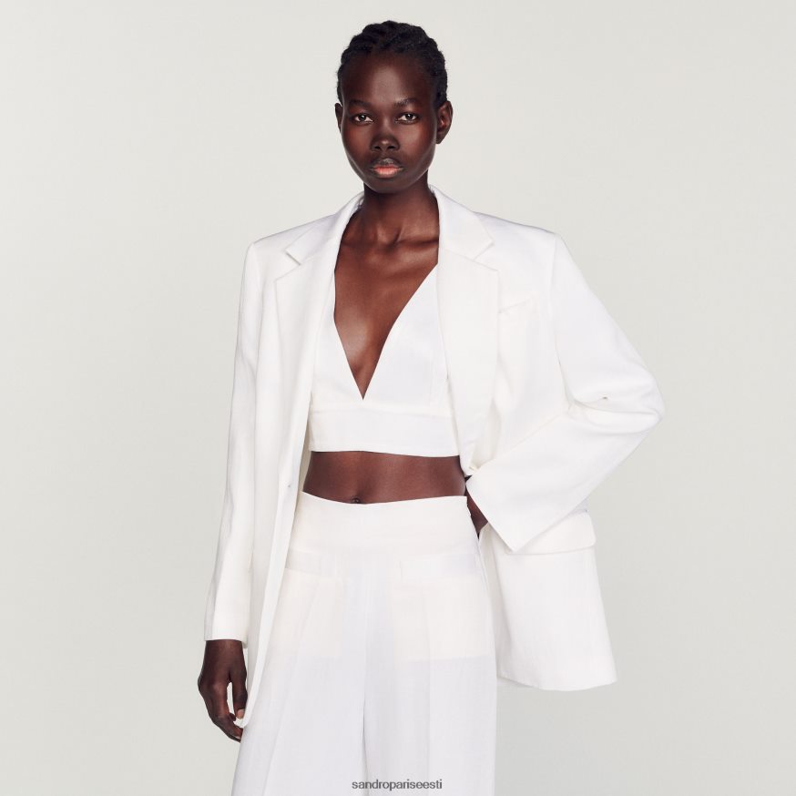 Sandro Paris kehakate naised bralette top BN4RF94 valge