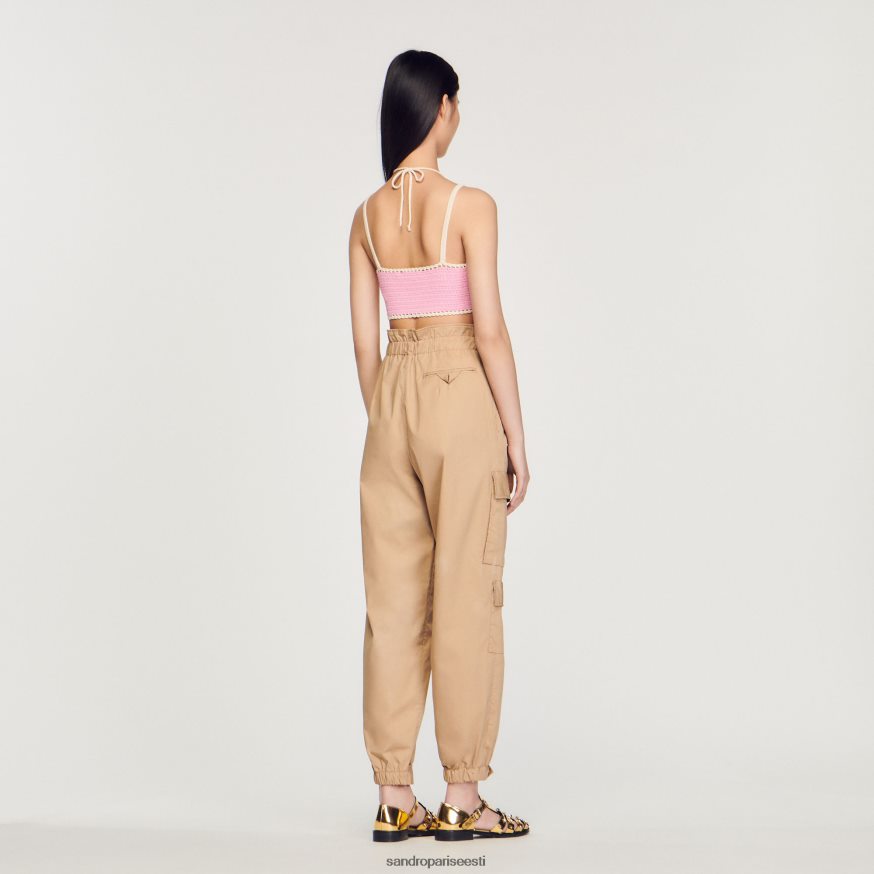 Sandro Paris kehakate naised heegeldatud liblikas topp BN4RF154 roosa