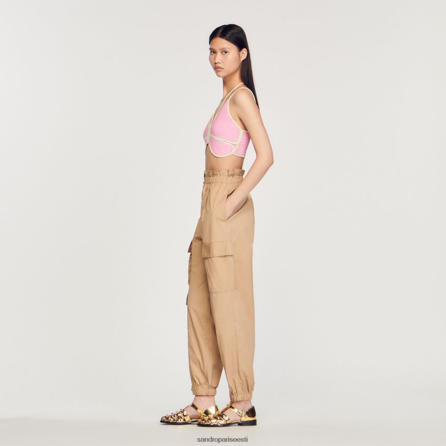 Sandro Paris kehakate naised heegeldatud liblikas topp BN4RF154 roosa