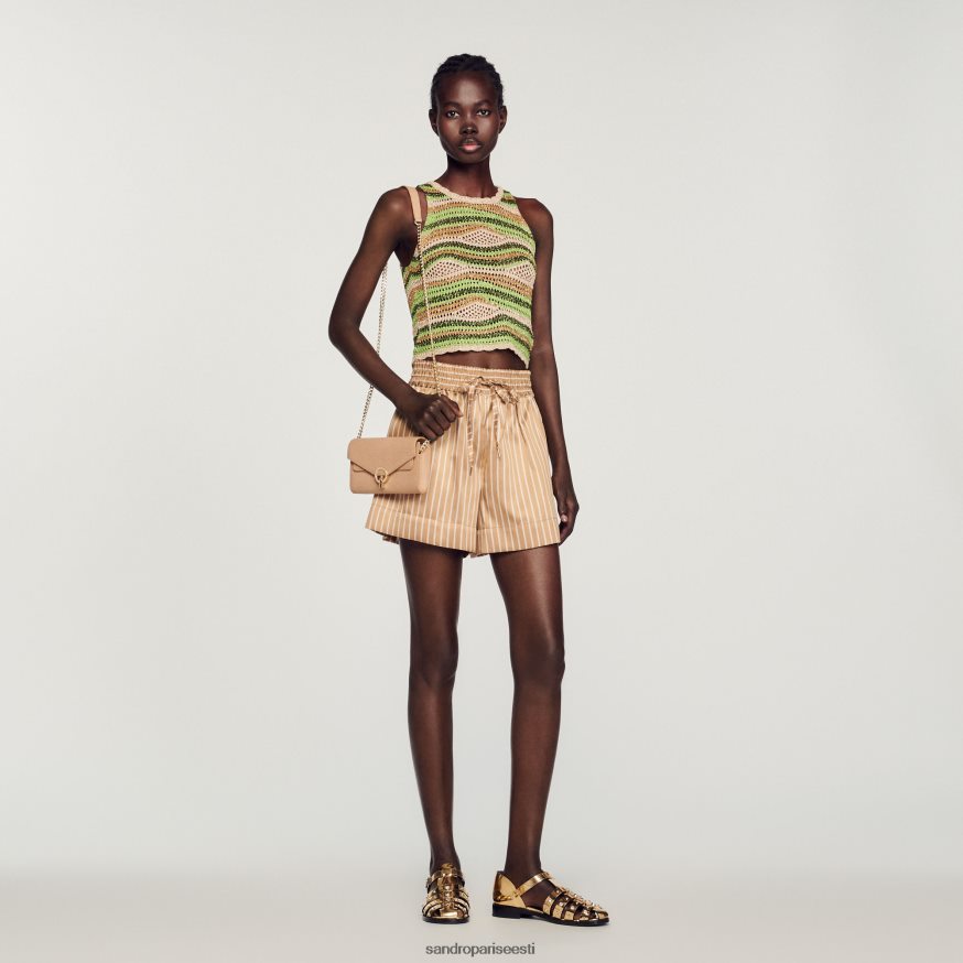 Sandro Paris kehakate naised kärbitud kootud topp BN4RF108 roheline