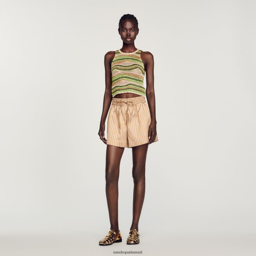 Sandro Paris kehakate naised kärbitud kootud topp BN4RF108 roheline