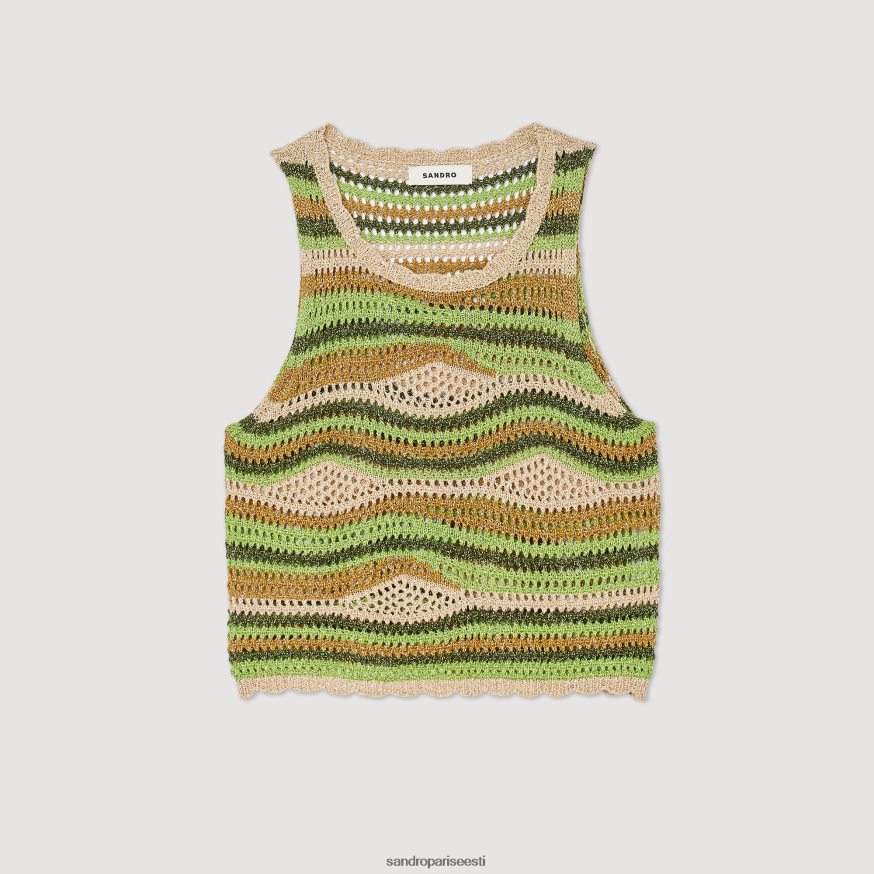 Sandro Paris kehakate naised kärbitud kootud topp BN4RF108 roheline