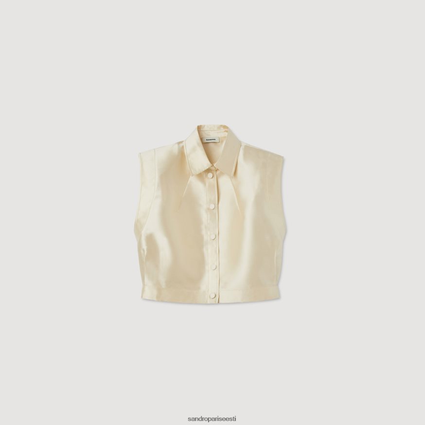 Sandro Paris kehakate naised kärbitud satiinsärk BN4RF54 beež