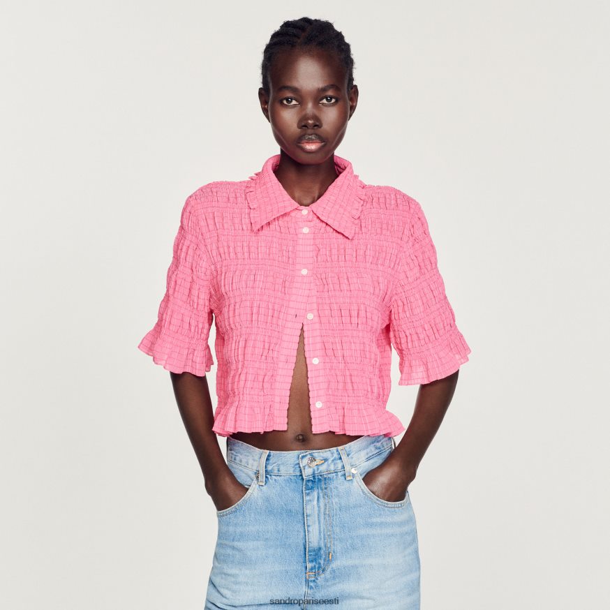 Sandro Paris kehakate naised kärbitud sviitsärk BN4RF152 kommid roosa