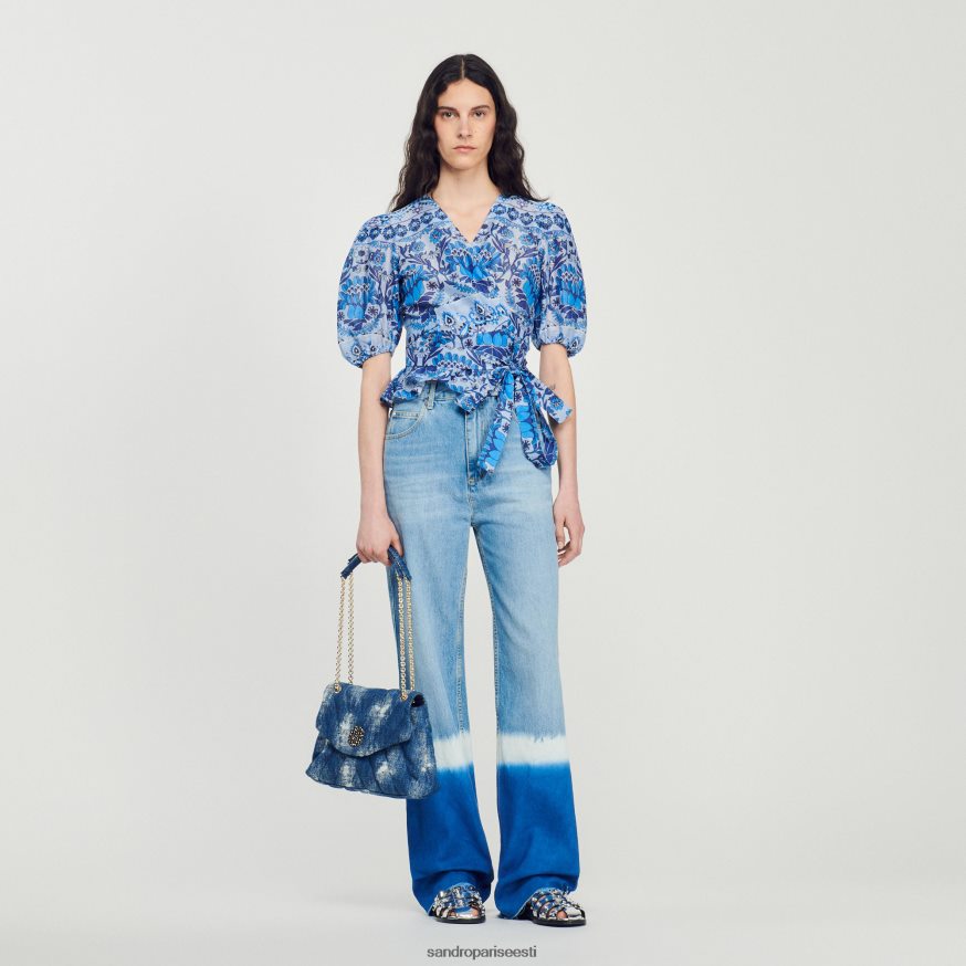 Sandro Paris kehakate naised kärbitud trükitud ümbrispealne BN4RF211 sinine